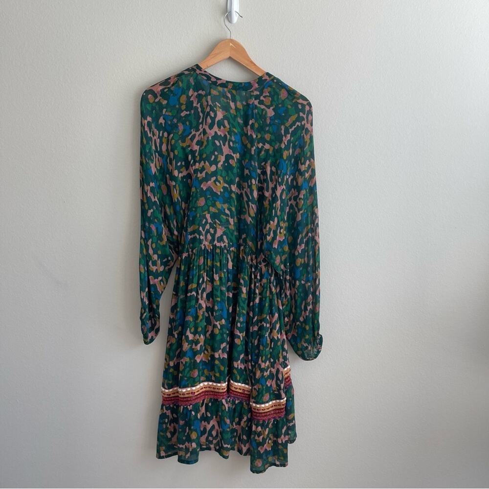 Anthropologie Bl-nk London Veyra Dress in Green Animal Print Medium - Picture 5 of 7